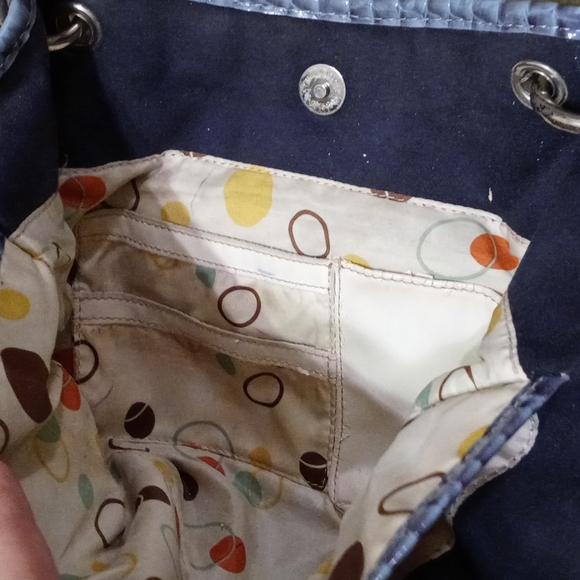 Navy blue purse with snake print - Picture 11 of 14